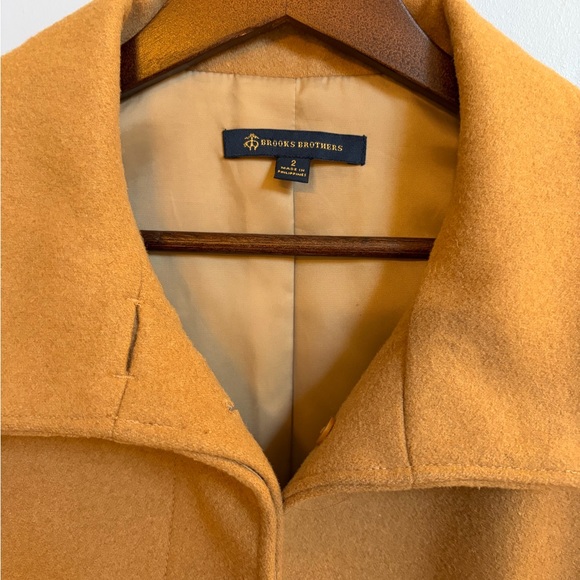 Brooks Brothers Stylish Tan Peacoat Long Wool Coat. Size 2 - Picture 15 of 16